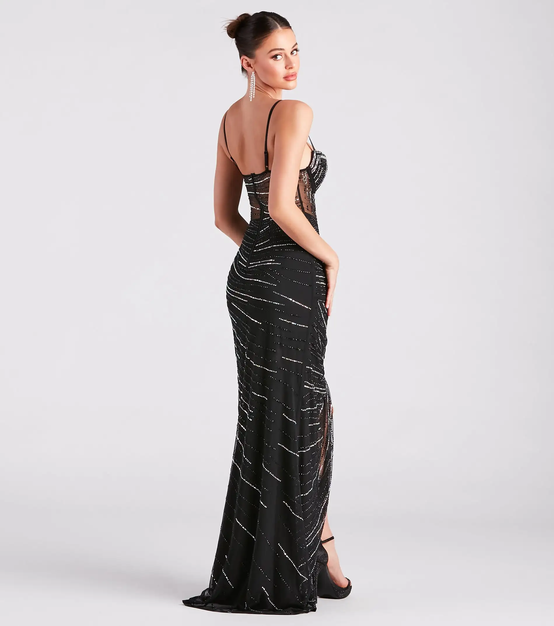 Windsor. Mia Formal Rhinestone Bustier Long Dress 4 Windsor. Mia Formal Rhinestone Bustier Long Dress - Image 2