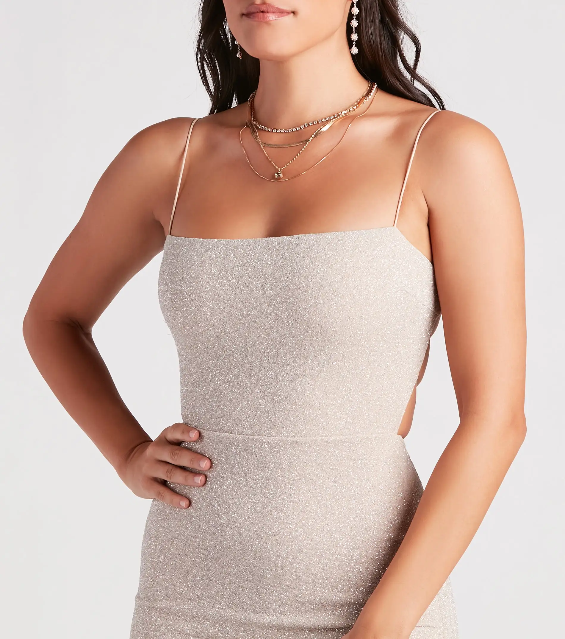 Windsor. Jenna Formal Glitter Lattice Dress 14 Windsor. Jenna Formal Glitter Lattice Dress - Image 12