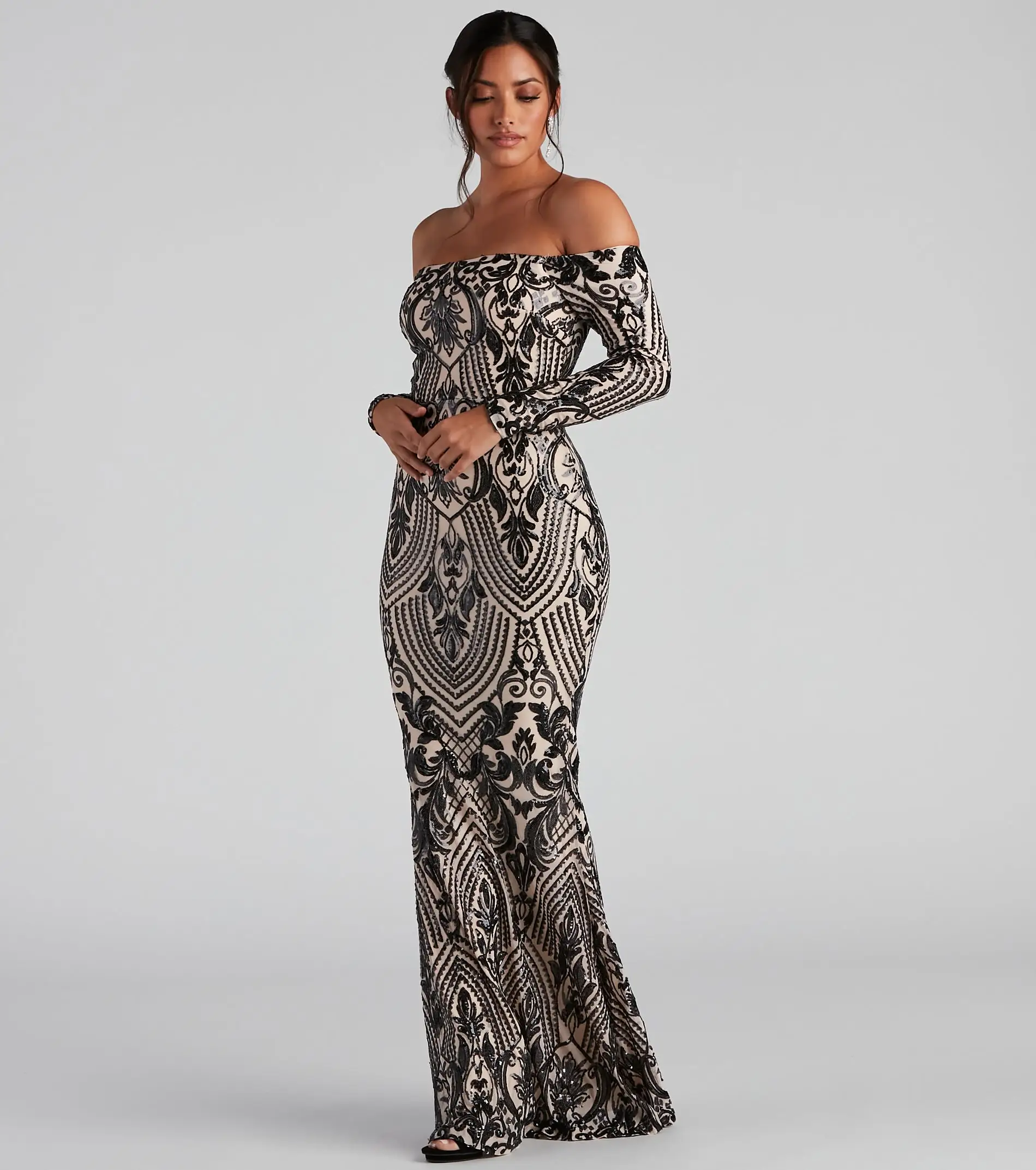 Windsor. Paityn Formal Off-The-Shoulder Sequin Dress 5 Windsor. Paityn Formal Off-The-Shoulder Sequin Dress - Image 3