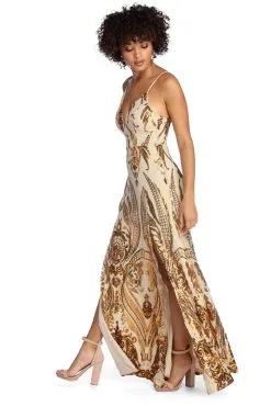 Windsor. Nia Sequin Scroll Dress -Bridal Dresses popular shop 05002 6040 2