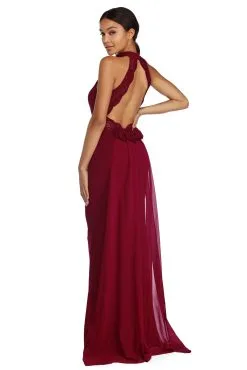 Windsor. Roseanne Formal Chiffon Rosette Dress