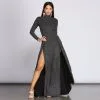Windsor. Alessandra Formal High Slit Glitter Dress