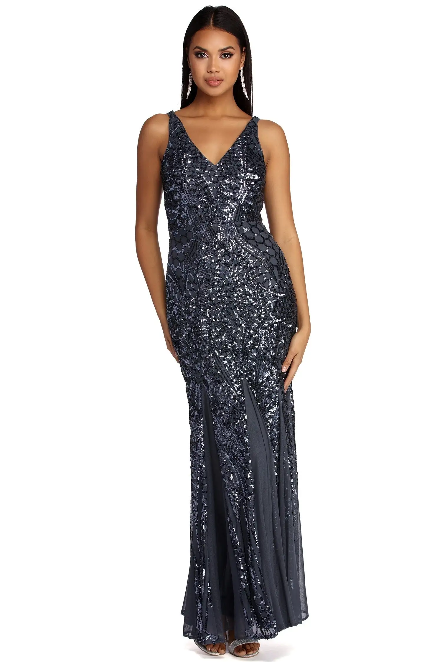 Windsor. Ciara Formal Beaded And Sequin Dress 6 Windsor. Ciara Formal Beaded And Sequin Dress - Image 4