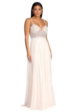 Windsor. Gracelyn Formal Pearl Chiffon Dress