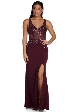 Windsor. Valerie Beaded Vixen Evening Dress