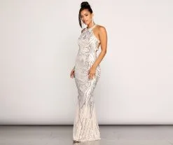 Windsor. Payton Formal Sleeveless Sequin Dress -Bridal Dresses popular shop 05002 6613 3