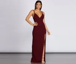 Windsor. Bailey Strappy Formal Crepe Dress