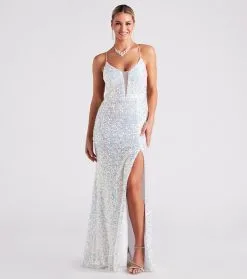 Windsor. Adeline Formal Sequin Strappy Mermaid Dress