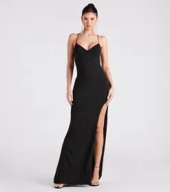 Windsor. Esmerelda Formal Crepe Strappy Mermaid Dress