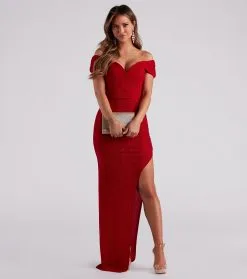 Windsor. Elianna Off-The-Shoulder Glitter Formal Dress -Bridal Dresses popular shop 05002 6997 1