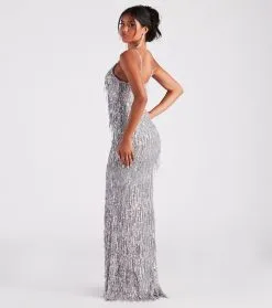 Windsor. Rebekah Formal Sequin Fringe Mermaid Dress -Bridal Dresses popular shop 05002 7081 2