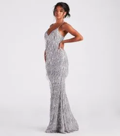Windsor. Rebekah Formal Sequin Fringe Mermaid Dress -Bridal Dresses popular shop 05002 7081 3