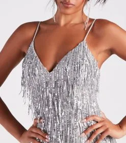 Windsor. Rebekah Formal Sequin Fringe Mermaid Dress -Bridal Dresses popular shop 05002 7081 4