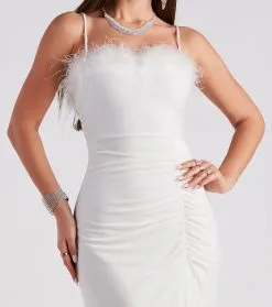 Windsor. Jaime Feather Trim Velvet Mermaid Dress -Bridal Dresses popular shop 05002 7110 4