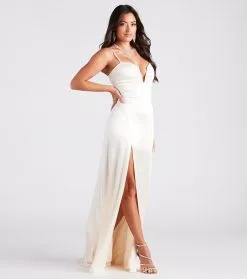 Windsor. Amalia Formal Satin A-Line Slit Long Dress 8 Windsor. Amalia Formal Satin A-Line Slit Long Dress -Bridal Dresses popular shop 05002 7160 3