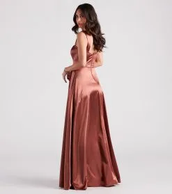 Windsor. Lisa Satin High Slit A-Line Formal Dress -Bridal Dresses popular shop 05002 7209 2 a1120d75 8d0d 4bbe 99f8 45f7438d2dd0
