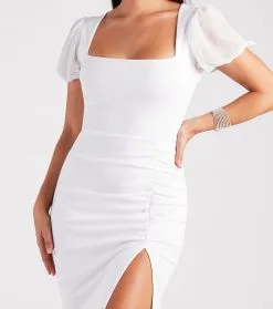 Windsor. Zoie Formal Crepe Puff Sleeve Mermaid Dress -Bridal Dresses popular shop 05002 7471 4