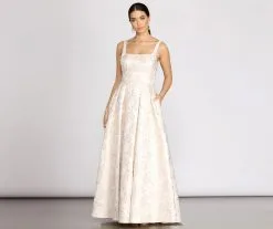 Windsor. Mikayla Floral Jacquard Ball Gown