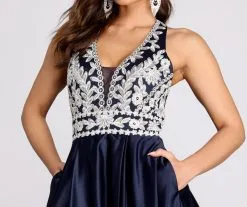 Windsor. Zarina Floral Embroidery Halter Ball Gown -Bridal Dresses popular shop 05005 0018 3