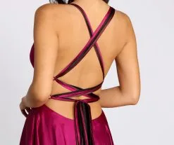 Windsor. Lyric Cross & Lace Up Back Satin Dress -Bridal Dresses popular shop 05005 0035 3