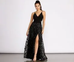 Windsor. Amira Floral Applique A-Line Dress