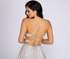 Windsor. Milana Glitter Shine High Neck Ball Gown -Bridal Dresses popular shop 05005 0055 4