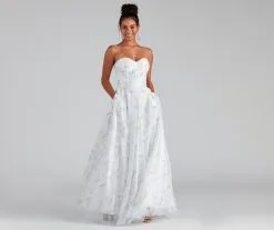 Windsor. Mel Formal Glitter Corset Ball Gown -Bridal Dresses popular shop 05005 0068 3