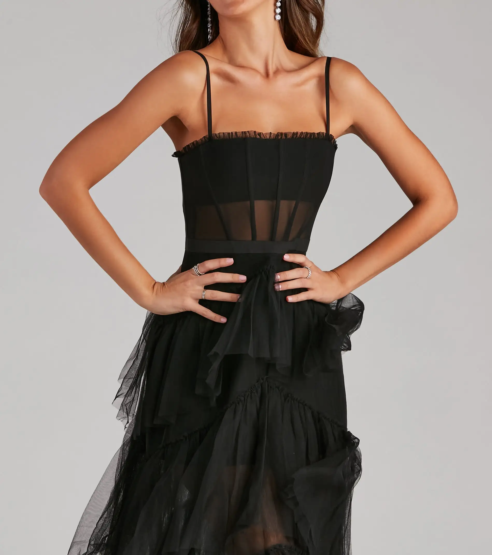 Windsor. Laura Formal Tiered Tulle Dress 6 Windsor. Laura Formal Tiered Tulle Dress - Image 4