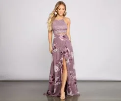 Windsor. Joelle Lace And Floral Two-Piece Dress