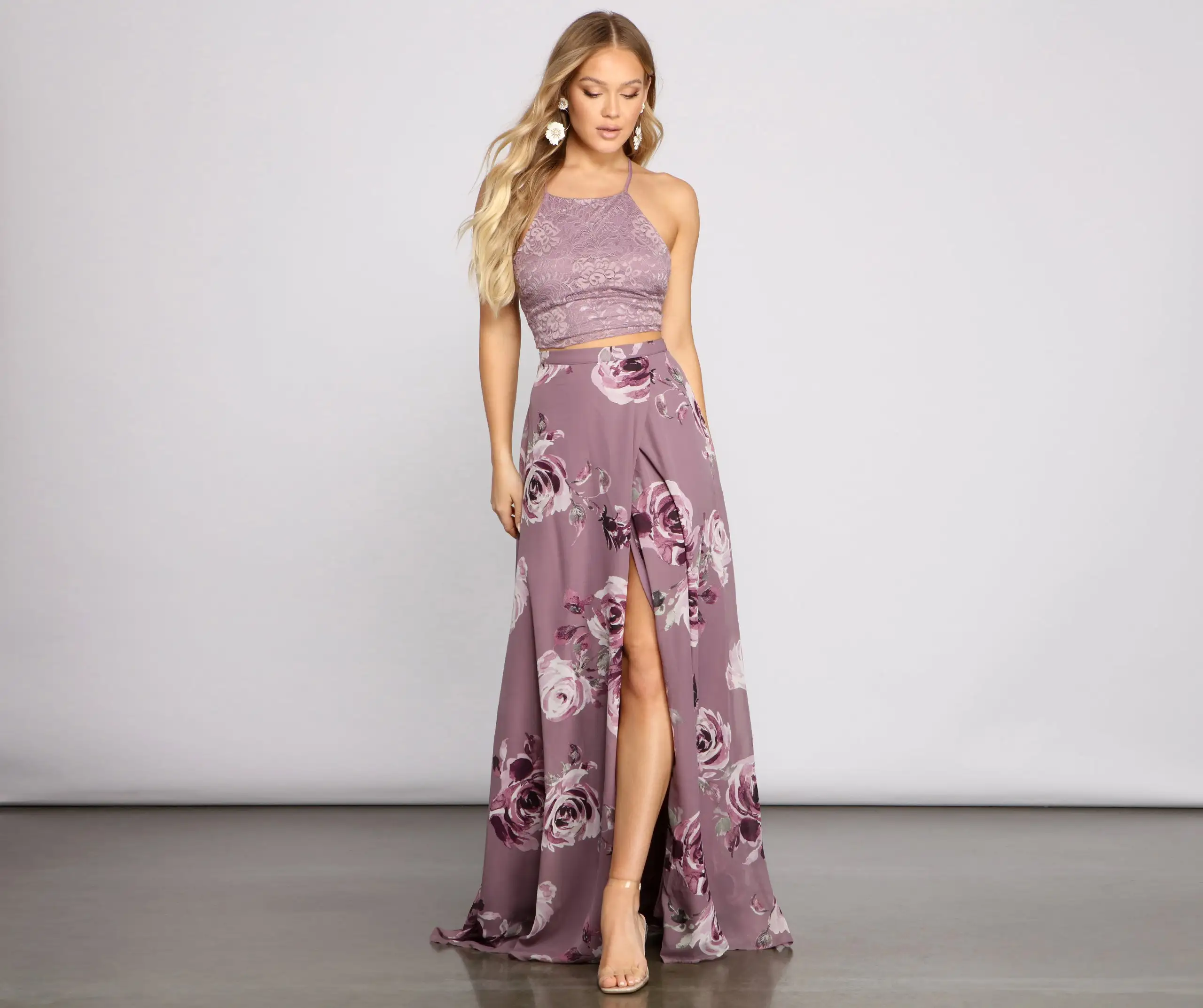 Windsor. Joelle Lace And Floral Two-Piece Dress 3 Windsor. Joelle Lace And Floral Two-Piece Dress
