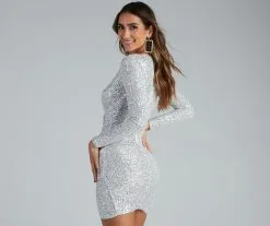 Windsor. Twinkle In Sequin Long Sleeve Wrap Dress 15 Windsor. Twinkle In Sequin Long Sleeve Wrap Dress -Bridal Dresses popular shop 05101 1255 2