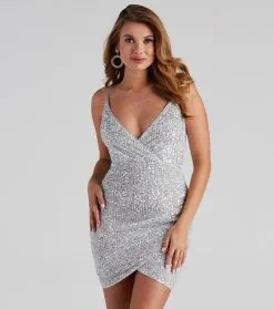 Windsor. Party Starter Sequin Wrap Dress -Bridal Dresses popular shop 05101 1618 2