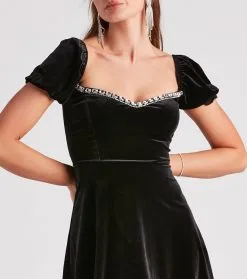 Windsor. Glamorous Occasion Rhinestone Velvet Skater Dress -Bridal Dresses popular shop 05101 2050 4