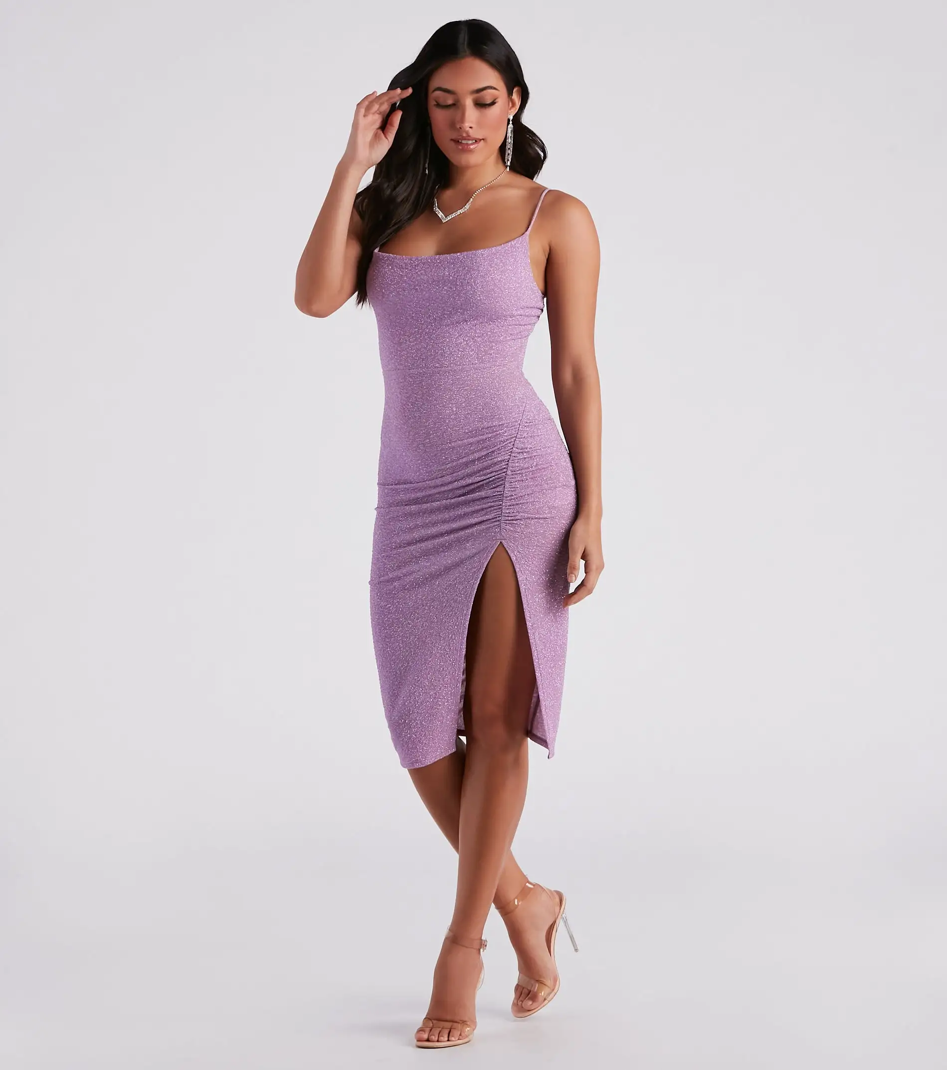 Windsor. Glitter Queen Ruched Midi Dress 5 Windsor. Glitter Queen Ruched Midi Dress - Image 3