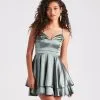 Windsor. Dreamy Lace-Up Satin Skater Dress -Bridal Dresses popular shop 05101 2204 1