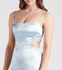 Windsor. In My Era Satin Rhinestone Strappy Dress -Bridal Dresses popular shop 05103 4949 4