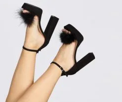 Windsor. Marabou's Most Wanted Fur Platform Heels