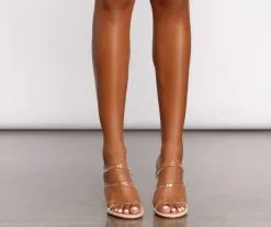 Windsor. Triple Strap Lucite Block Heels -Bridal Dresses popular shop 07401 0929 5