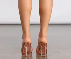 Windsor. Double Band Lucite Block Heels -Bridal Dresses popular shop 07401 2216 3