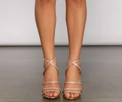 Windsor. Down For A Good Time Rhinestone Metallic Heels