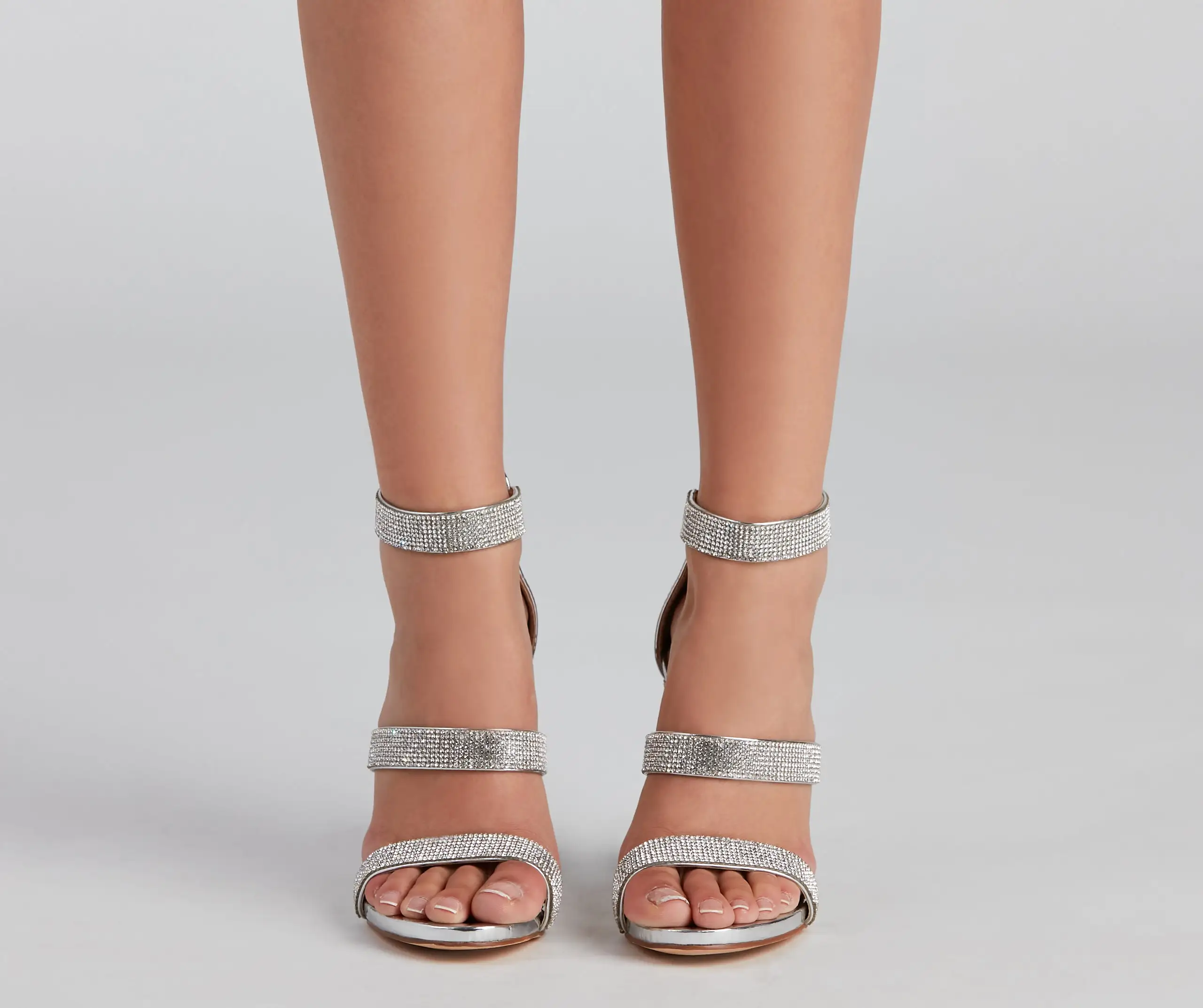 Windsor. Sparkle Scene Rhinestone Chrome Block Heels 10 Windsor. Sparkle Scene Rhinestone Chrome Block Heels - Image 8