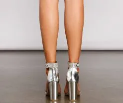 Windsor. Oh You Shine Rhinestone PVC Block Heels -Bridal Dresses popular shop 07401 2624 5