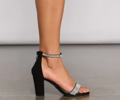 Windsor. Glam Life Faux Suede Rhinestone Block Heels -Bridal Dresses popular shop 07401 2965 5