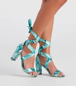 Windsor. Vibe Out Y2K Lace-Up Block Heels