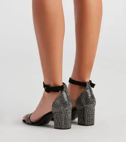 Windsor. Shimmer Down Rhinestone Block Heels -Bridal Dresses popular shop 07401 3968 4