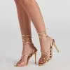 Windsor. Metallic Shine Lace-up Stiletto Heels