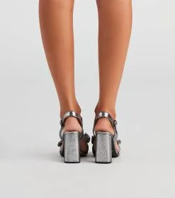 Windsor. Metallic Sheen Bow Accent Heels 9 Windsor. Metallic Sheen Bow Accent Heels -Bridal Dresses popular shop 07401 4088 4