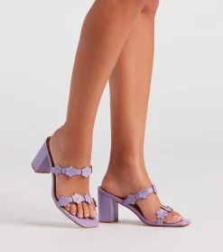 Windsor. In Spring Floral Block Heel Mules
