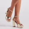Windsor. Diva-Worthy Metallic Platform Heels -Bridal Dresses popular shop 07401 4183 1
