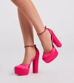 Windsor. Season To Party Satin Platform Pumps